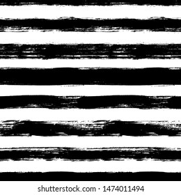 Vector seamless pattern with scribbles stripes. Ink brush texture. Simple monochrome background. Ornament for wrapping paper, wallpapers, web design etc. Modern monochrome background.