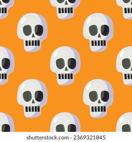 Vector  seamless pattern with scull for halloween
