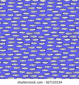 vector seamless pattern with sea fish. children's drawing. tourist summer pattern.