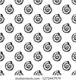 Vector seamless pattern with sea shells