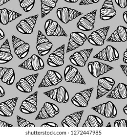 Vector seamless pattern with sea shells