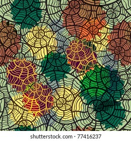 vector seamless  pattern with sea shells, clipping mask, eps10