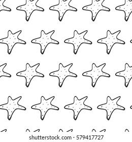 vector seamless pattern with sea star