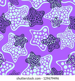 Vector seamless pattern with sea stars