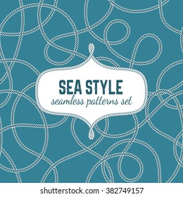 Vector seamless pattern in sea style.