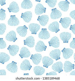 Vector seamless pattern of seashell.