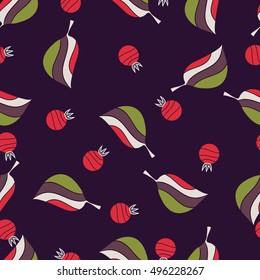 Vector seamless pattern from semiabstract leaves. Ethnic style. For fabric, cloth design, wallpaper.