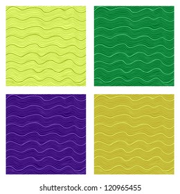 Vector seamless pattern set. Abstract waves (water or wood grain)