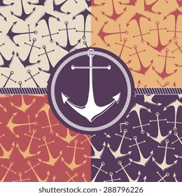 Vector seamless pattern set - anchors