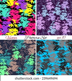 Vector seamless pattern set. Can be used for curtains, wallpaper, pattern fills, web page background, surface textures.