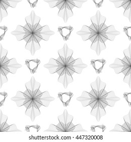 Vector Seamless Pattern. Set of Rosettes Isolated on White Background