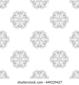 Vector Seamless Pattern. Set of Rosettes Isolated on White Background