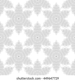 Vector Seamless Pattern. Set of Rosettes Isolated on White Background