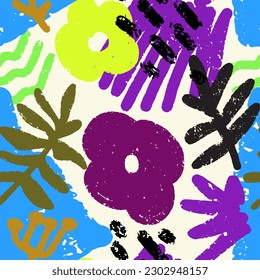 Vector seamless pattern shabby texture abstract grunge background, trendy grungy print