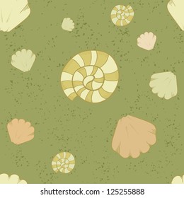 Vector seamless pattern with shell