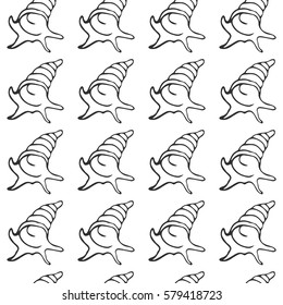 vector seamless pattern with shell