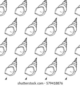 vector seamless pattern with shell