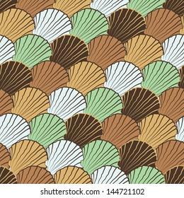 Vector seamless pattern with shells