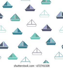 vector seamless pattern with ship