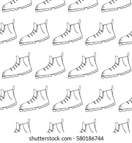 vector seamless pattern with shoe