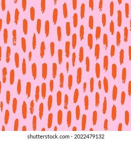 Vector seamless pattern with short brush strokes. Hand painted stylish texture for fabric, wallpaper, wrapping.