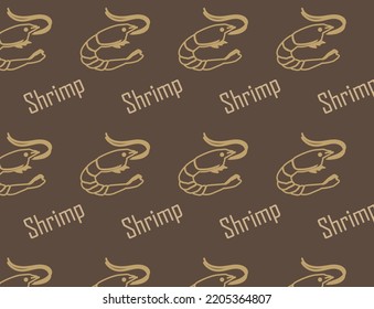 Vector Seamless Pattern of Shrimp Brown 