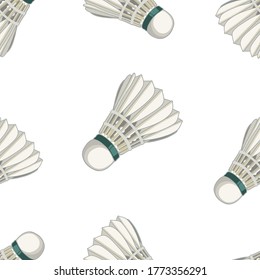 Vector seamless pattern of shuttlecocks. Sports game badminton. Pattern for printing on textiles, packaging, paper, wallpaper.