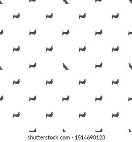 Vector seamless pattern with siberian huskies on white background