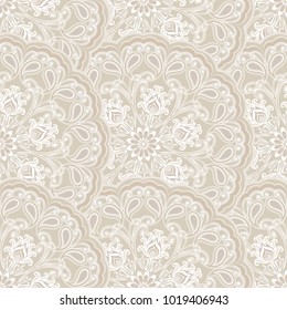 Vector seamless pattern silver mandalas. Traditional Eastern pattern of circular graphic elements. Background with stylized abstract Indian, Islamic, Persian, Arabic rosettes. 