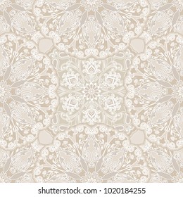 Vector seamless pattern silver mandalas. Traditional Eastern pattern of circular graphic elements. Background with stylized abstract Indian, Islamic, Persian, Arabic rosettes.