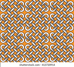 Vector seamless pattern of silver ribbons