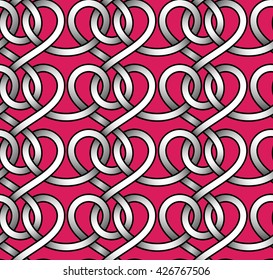 Vector seamless pattern of silver ribbons
