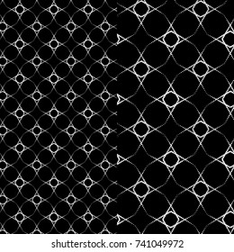 vector seamless pattern of silver stars in Arabic style. geometric pattern of grey colored stars over a black background. presented as large and small scale. for fabric, textile and decoration