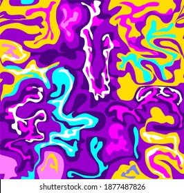 
Vector seamless pattern with a pattern similar to dripping acrylic paint or mixed multi-colored liquid compositions.