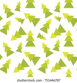 Vector seamless pattern, simple abstract design. Geometric shape, triangle, pine trees, different random colors. Design for background, textile, texture, web, fabric, cotton, wallpaper