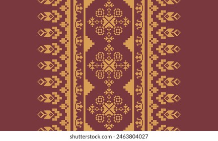 Vector seamless pattern with simple color. Background resources for your printing cloth or paper. Ethnic songket batik from indonesian.