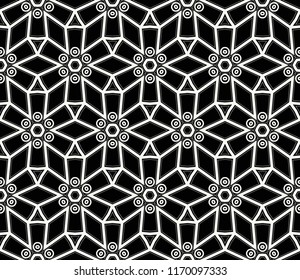 Vector seamless pattern, simple dark geometric triangular texture. Abstract black and white endless background, repeat tiles. Design for prints, textile, decor, fabric