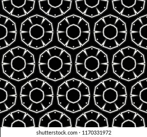 Vector seamless pattern, simple dark geometric triangular texture. Abstract black and white endless background, repeat tiles. Design for prints, textile, decor, fabric