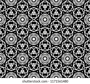 Vector seamless pattern, simple dark geometric triangular texture. Abstract black and white endless background, repeat tiles. Design for prints, textile, decor, fabric