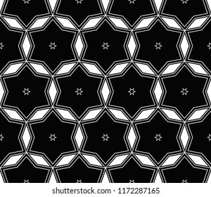 Vector seamless pattern, simple dark geometric triangular texture. Abstract black and white endless background, repeat tiles. Design for prints, textile, decor, fabric