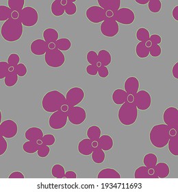 vector seamless  pattern simple flowers botanical illustration for background, wallpaper, textile, fabric, clothing, paper, postcard