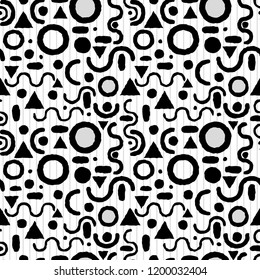 Vector seamless pattern with simple geometric figures.Modern stylish texture
