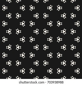 Vector seamless pattern with simple geometric figures, triangles, sharp shapes. Abstract monochrome geometrical background texture, repeat tiles. Dark modern design for decor, package, digital, web