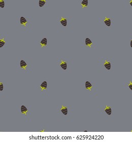 Vector seamless pattern with a simple image of strawberries
