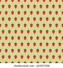 Vector seamless pattern with a simple image of strawberries
