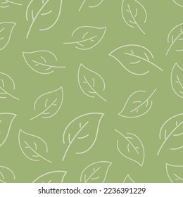 Vector seamless pattern with simple leaf icons.