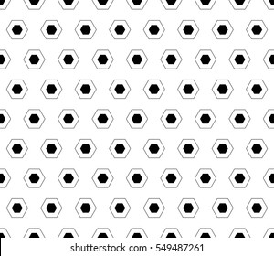 Vector seamless pattern, simple light geometric texture with small linear hexagons, abstract black & white minimalist background. Monochrome repeat backdrop. Design element for prints, decor, textile 