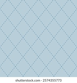 Vector seamless pattern. Simple minimal abstract geometric background. Modern linear texture. Regularly repeating geometrical tiled grid with rhombus.