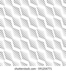 Vector seamless pattern. Simple minimal abstract geometric background. Modern linear texture with thin lines. Regularly repeating geometrical tiled grid with rhombus, diamond.  Trendy design.