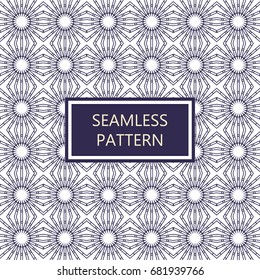 Vector seamless pattern. Simple monochrome design template. Geometric background in blue colors.